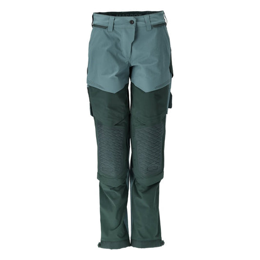 Pantalon avec poches genoux, pantalon pour femme, vert forêt clair/vert forêt