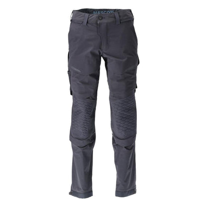 Pantalon, poches genoux, stretch, pantalon léger, noir-bleu