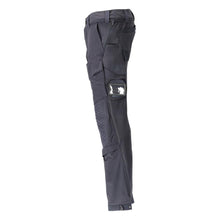 Pantalon, poches genoux, stretch, pantalon léger, noir-bleu