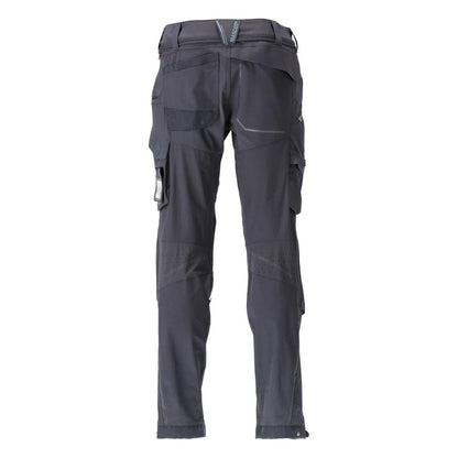 Pantalon, poches genoux, stretch, pantalon léger, noir-bleu