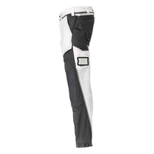 Pantalon, poches genoux, stretch, pantalon léger, blanc/gris anthracite