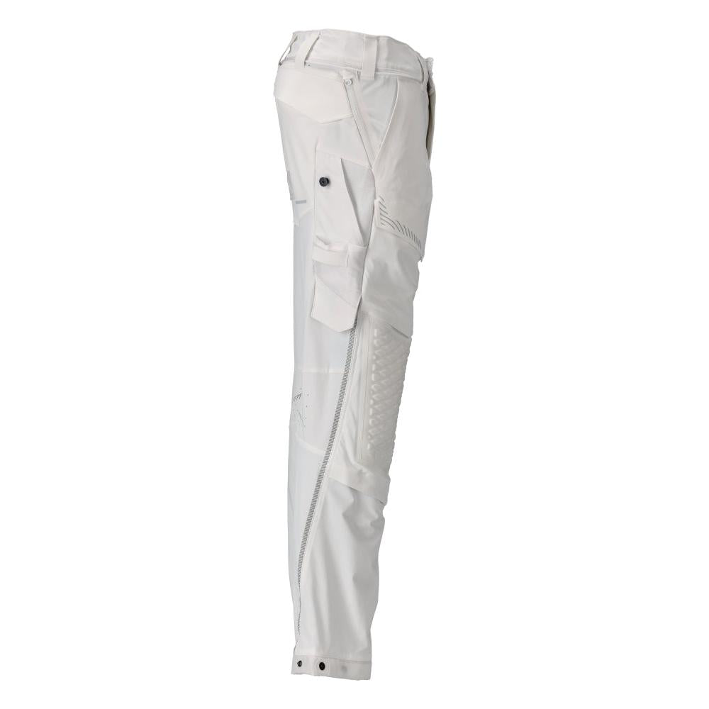 Pantalon, poches genoux, stretch, pantalon léger, blanc