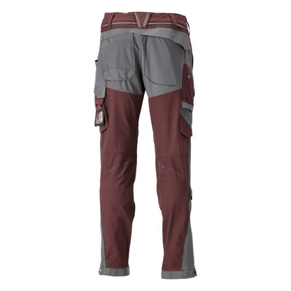 Pantalon, poches genoux, stretch, pantalon léger, bordeaux/gris anthracite