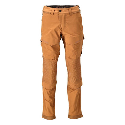 Pantalon, poches genoux, stretch, pantalon léger, marron noisette
