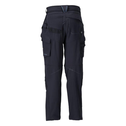 Pantalon avec poches genoux, pantalon femme, noir-bleu
