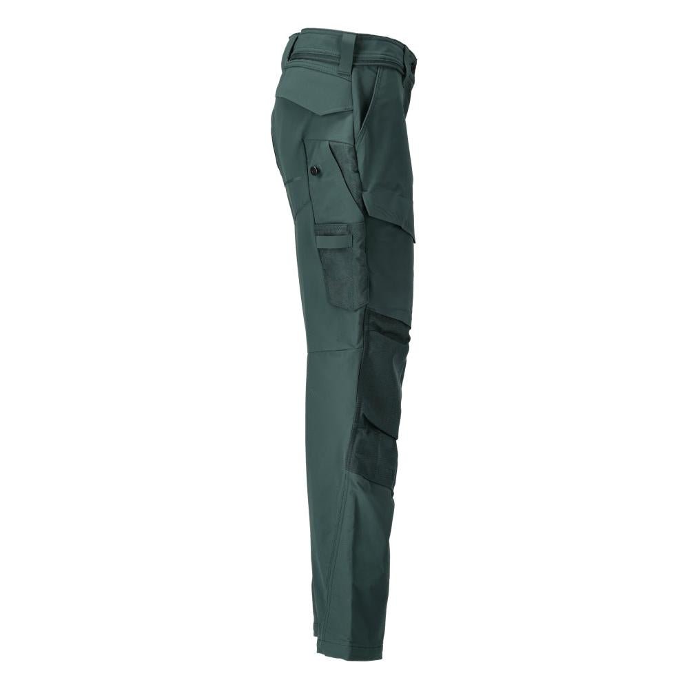 Pantalon avec poches genoux, pantalon femme, vert forêt