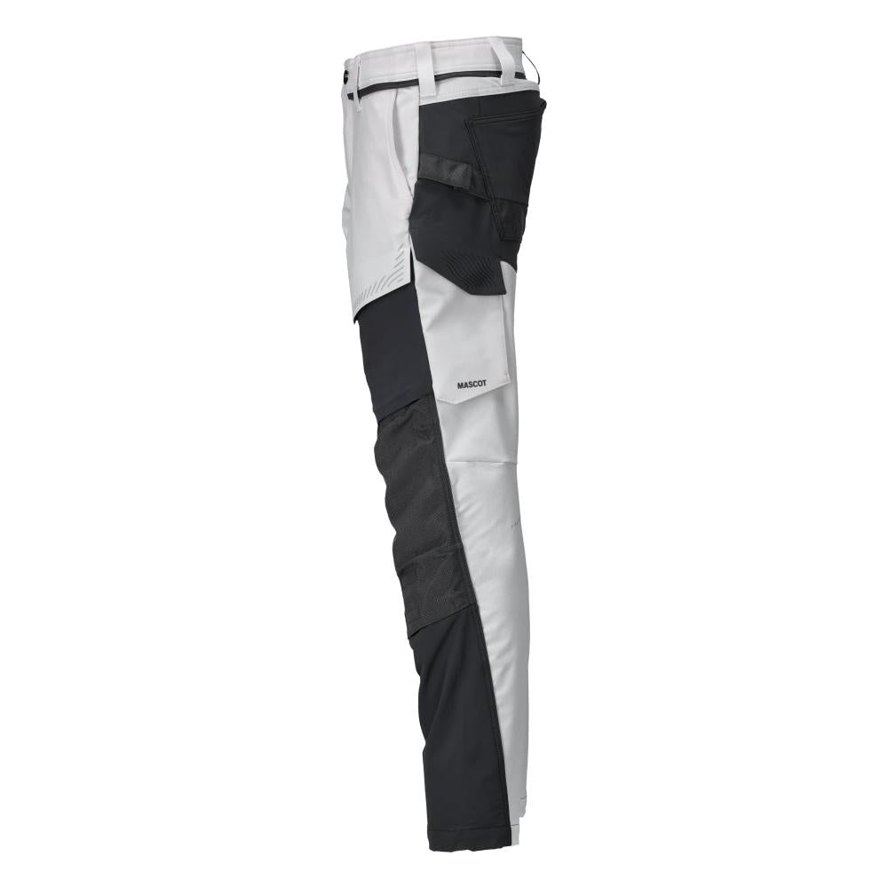 Pantalon avec poches genoux, pantalon ULTIMATE STRETCH, blanc/gris anthracite