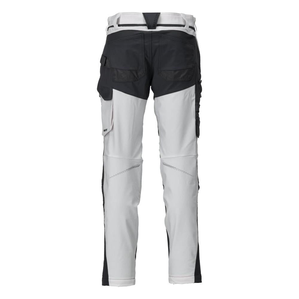 Pantalon avec poches genoux, pantalon ULTIMATE STRETCH, blanc/gris anthracite