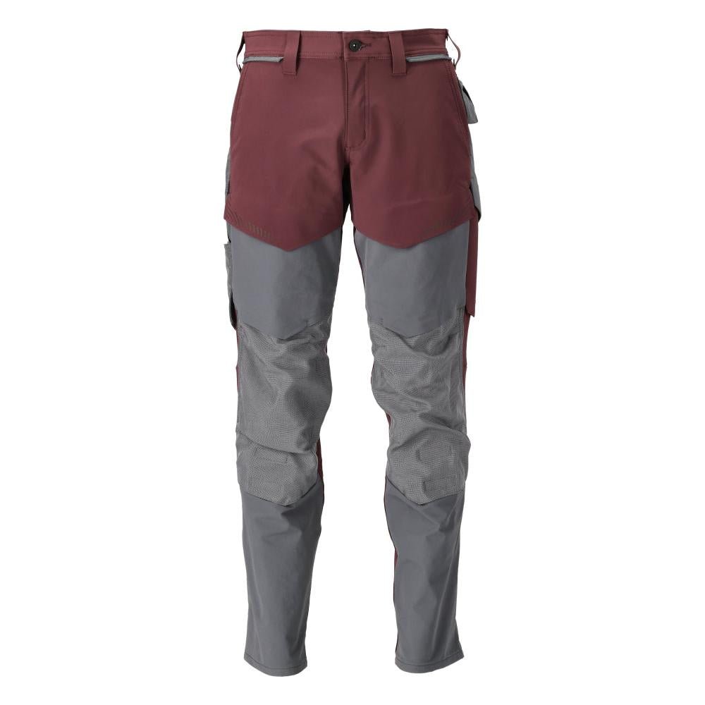 Hose mit Knietaschen, ULTIMATE STRETCH Hose, bordeaux/anthrazitgrau