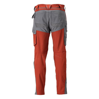 Pantalon avec poches genoux, pantalon ULTIMATE STRETCH, rouge automne/gris anthracite