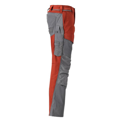 Pantalon avec poches genoux, pantalon ULTIMATE STRETCH, rouge automne/gris anthracite
