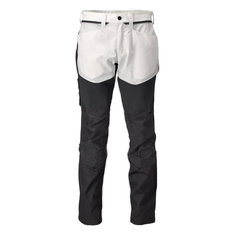 Hose mit Knietaschen Hose, weiss/Anthrazitgrau