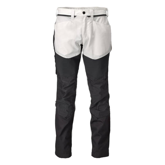 Pantalon avec poches genoux, blanc/gris anthracite
