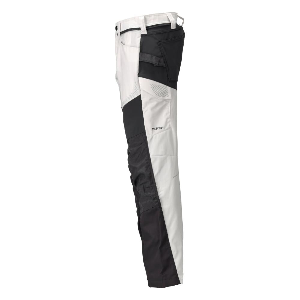 Hose mit Knietaschen Hose, weiss/Anthrazitgrau