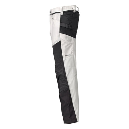 Hose mit Knietaschen Hose, weiss/Anthrazitgrau