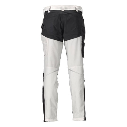 Hose mit Knietaschen Hose, weiss/Anthrazitgrau