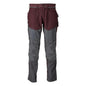 Pantalon avec poches genoux, bordeaux/gris anthracite