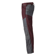 Pantalon avec poches genoux, bordeaux/gris anthracite