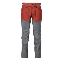 Pantalon avec poches genoux, rouge automne/gris anthracite