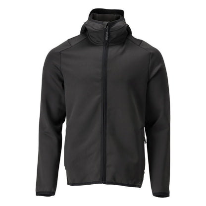 Fleecepullover, Kapuze, Reißverschluss Microfleecejacke, schwarz