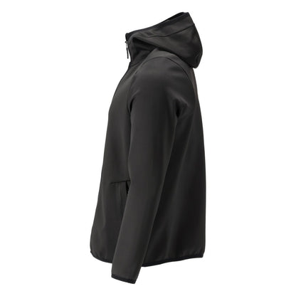 Fleecepullover, Kapuze, Reißverschluss Microfleecejacke, schwarz