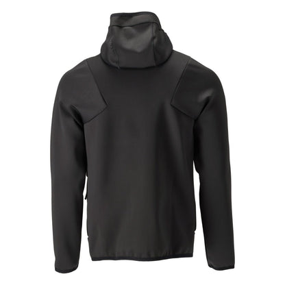 Fleecepullover, Kapuze, Reißverschluss Microfleecejacke, schwarz