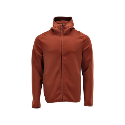 Fleecepullover, Kapuze, Reißverschluss Microfleecejacke, Herbstrot