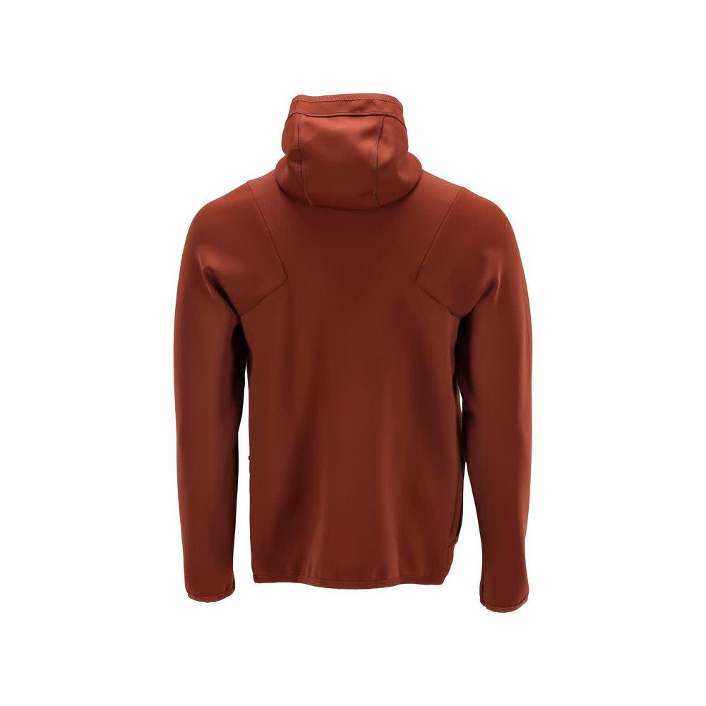 Fleecepullover, Kapuze, Reißverschluss Microfleecejacke, Herbstrot