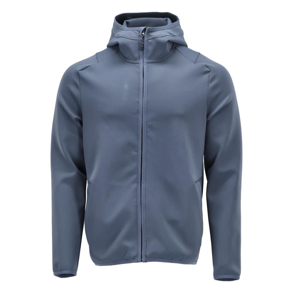 Pull polaire, capuche, veste micropolaire zippée, bleu pierre