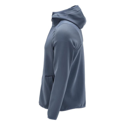 Pull polaire, capuche, veste micropolaire zippée, bleu pierre