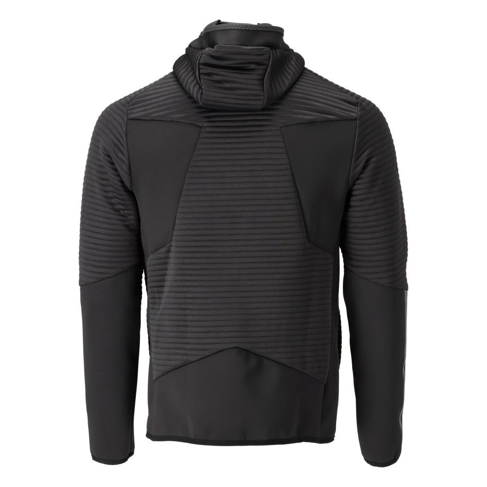 Fleecepullover, Kapuze, Reißverschluss Microfleecejacke, schwarz