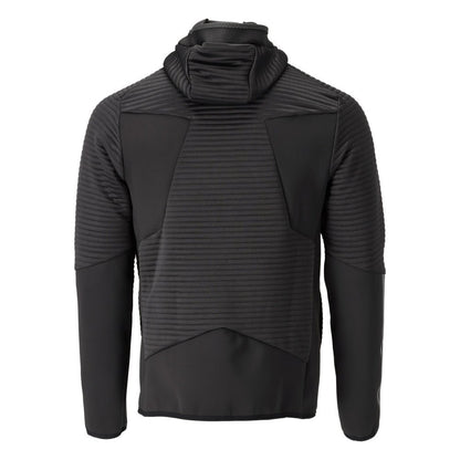 Fleecepullover, Kapuze, Reißverschluss Microfleecejacke, schwarz