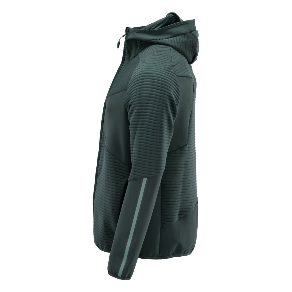 Fleecepullover, Kapuze, Reißverschluss Microfleecejacke, waldgrün