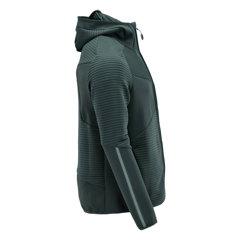 Fleecepullover, Kapuze, Reißverschluss Microfleecejacke, waldgrün