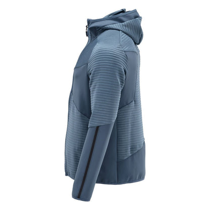 Fleecepullover, Kapuze, Reißverschluss Microfleecejacke, steinblau