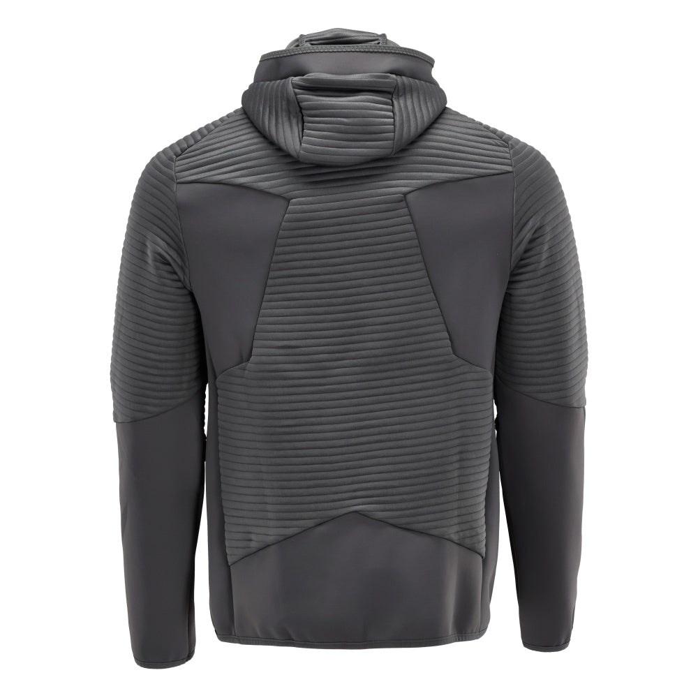 Pull polaire, capuche, veste micropolaire zippée, gris anthracite