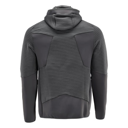 Pull polaire, capuche, veste micropolaire zippée, gris anthracite