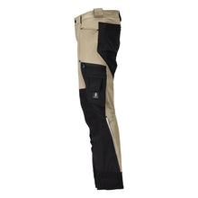 Hose mit Knietaschen, Stretch, leicht Hose, hellkhaki/schwarz