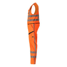 Kombihose mit Schenkeltaschen, Stretch Kombihose, hi-vis orange
