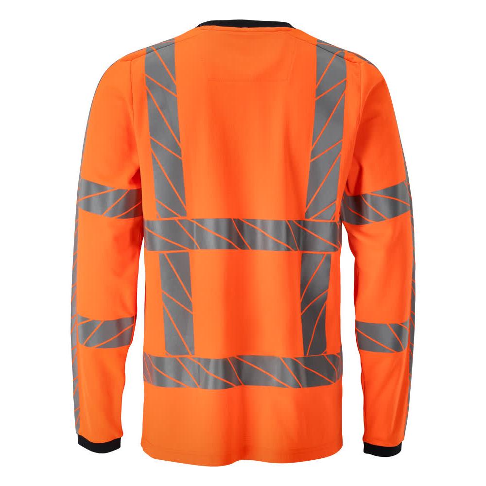 T-shirt, manches longues, t-shirt coupe moderne, orange haute visibilité