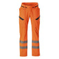 Hose mit Schenkeltaschen, Stretch Hose, hi-vis orange