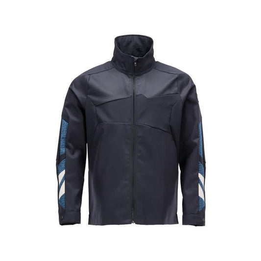 Veste, stretch, veste de travail en métal à fermeture éclair, noir-bleu