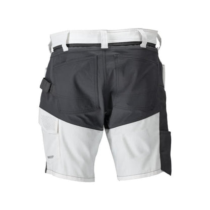 Short, short léger, blanc/gris anthracite