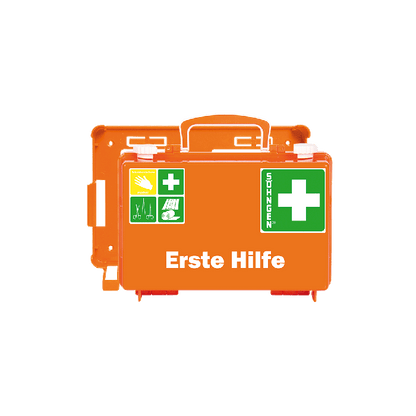 Erste-Hilfe-Koffer QUICK-CD orange mit Füllung Standard DIN 13157
