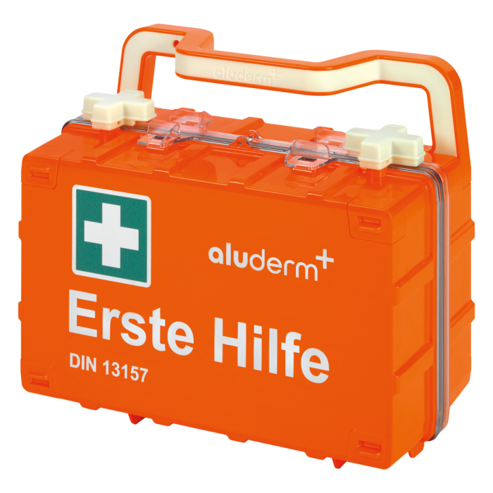 Trousse de premiers secours orange DYNAMIC-GLOW S norme DIN 13157 | Valise (1 pièce)