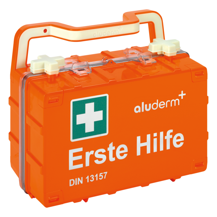 Trousse de premiers secours orange DYNAMIC-GLOW S norme DIN 13157 | Valise (1 pièce)