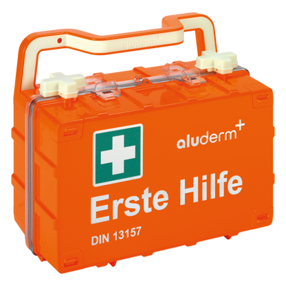 Trousse de premiers secours orange DYNAMIC-GLOW S norme DIN 13157 | Valise (1 pièce)