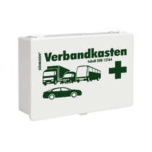 Trousse de premiers secours pour automobile ST blanche avec contenu standard conforme à la norme DIN 13164