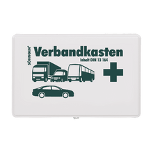 Trousse de premiers secours pour véhicule KU blanche avec contenu standard conforme à la norme DIN 13164