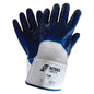 Gants nitrile NITRAS, blanc/bleu, jersey coton EN 388 | Paquet (12 paires)
